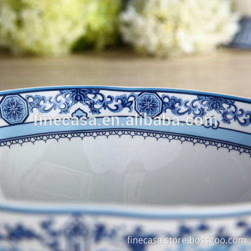 9 Inches Elegant New Bone China Large Salad Bowl of Blue in China